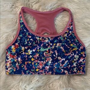 Nike double sided Sports Bra Paint Spatter and Rose color